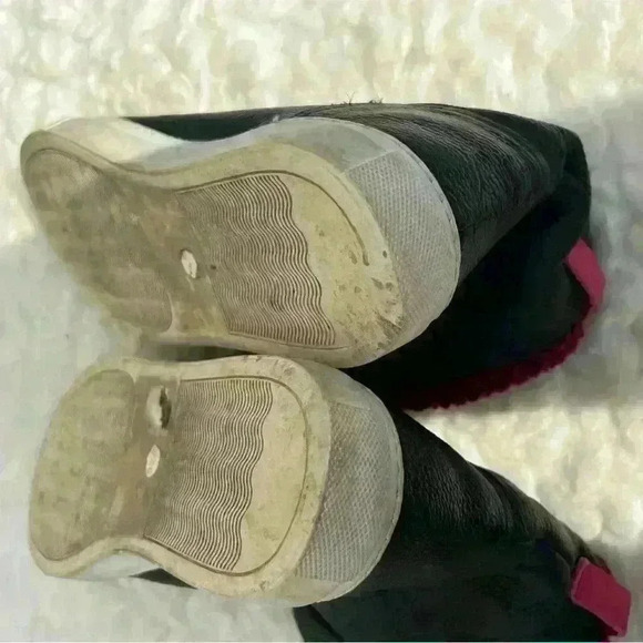 FURLA Black Megamix 100%Leather Faux Fur Ankle boots! - Picture 9 of 11